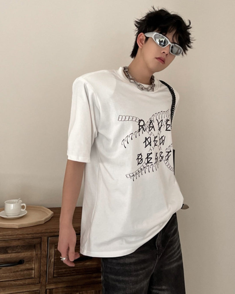 Modern Unique Short Sleeve T-Shirt TNS0113 - KBQUNQ｜韓国メンズファッション通販サイト