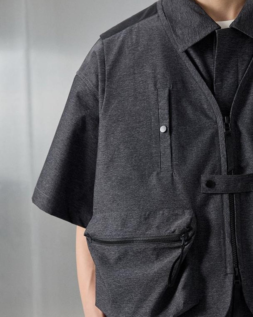 Multi-Pocket Short Sleeve Military Shirt NAS0009 - KBQUNQ｜韓国メンズファッション通販サイト