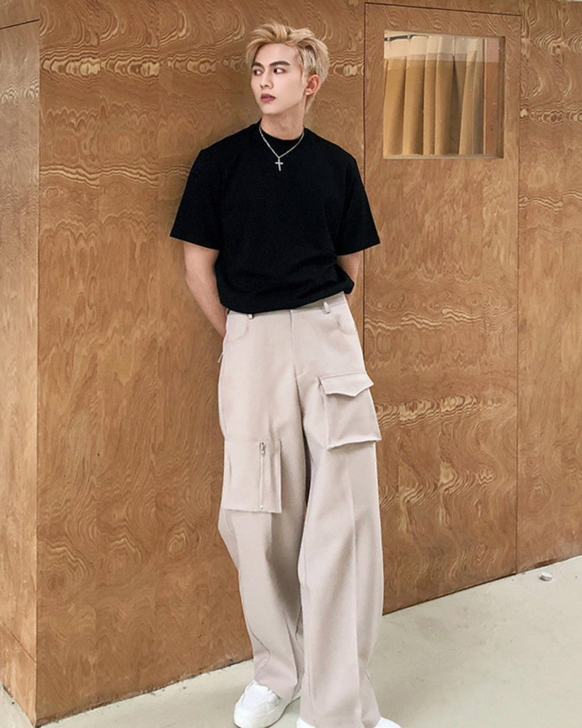 Multi Pocket Straight Wide Pants SLL0013 - KBQUNQ｜韓国メンズファッション通販サイト