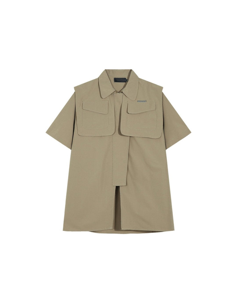 Outdoor Military Oversized Shirt CBJ0029 - KBQUNQ｜韓国メンズファッション通販サイト