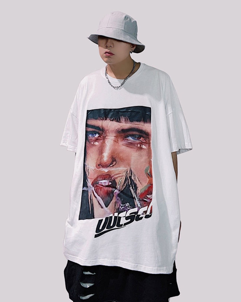 Oversized Print Short Sleeve T-Shirt UCS0014 - KBQUNQ｜韓国メンズファッション通販サイト