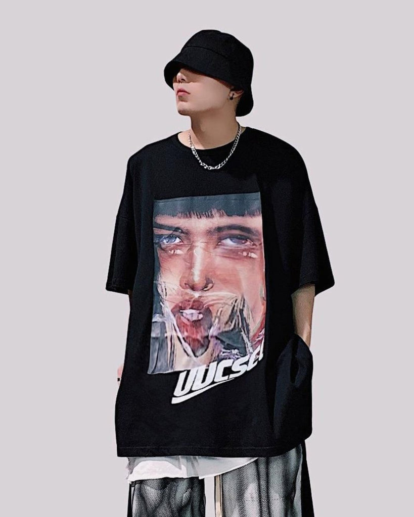 Oversized Print Short Sleeve T-Shirt UCS0014 - KBQUNQ｜韓国メンズファッション通販サイト