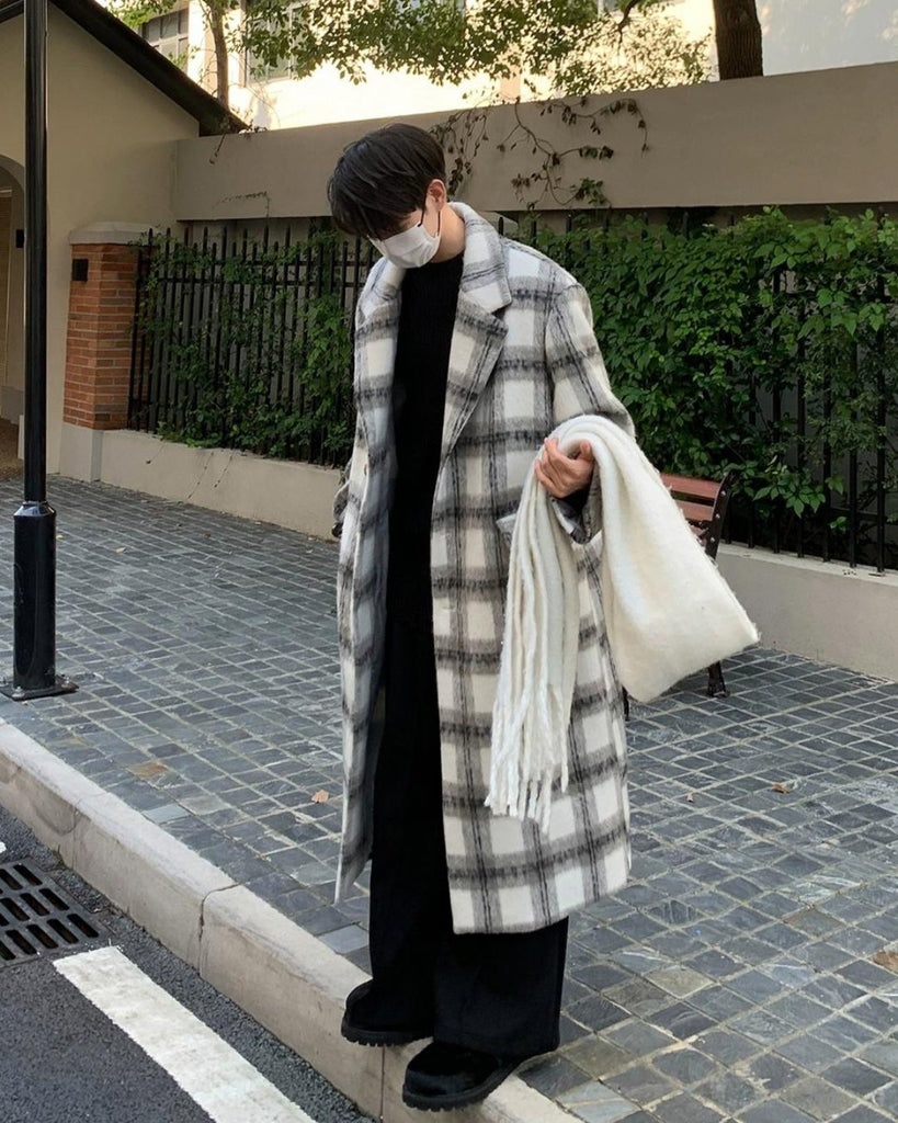 Plaid Wool Long Coat BKC0209 - KBQUNQ｜ファッション通販