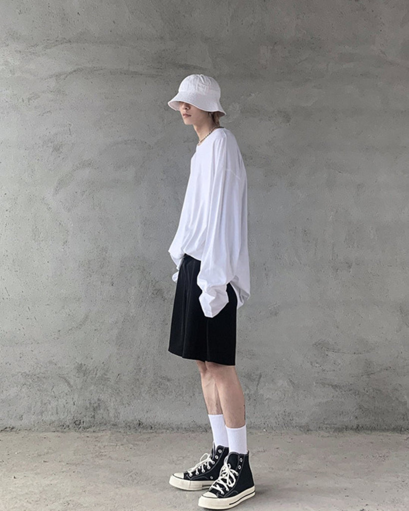 Plain Loose Long Sleeve T-Shirt ASD0043 - KBQUNQ｜韓国メンズファッション通販サイト
