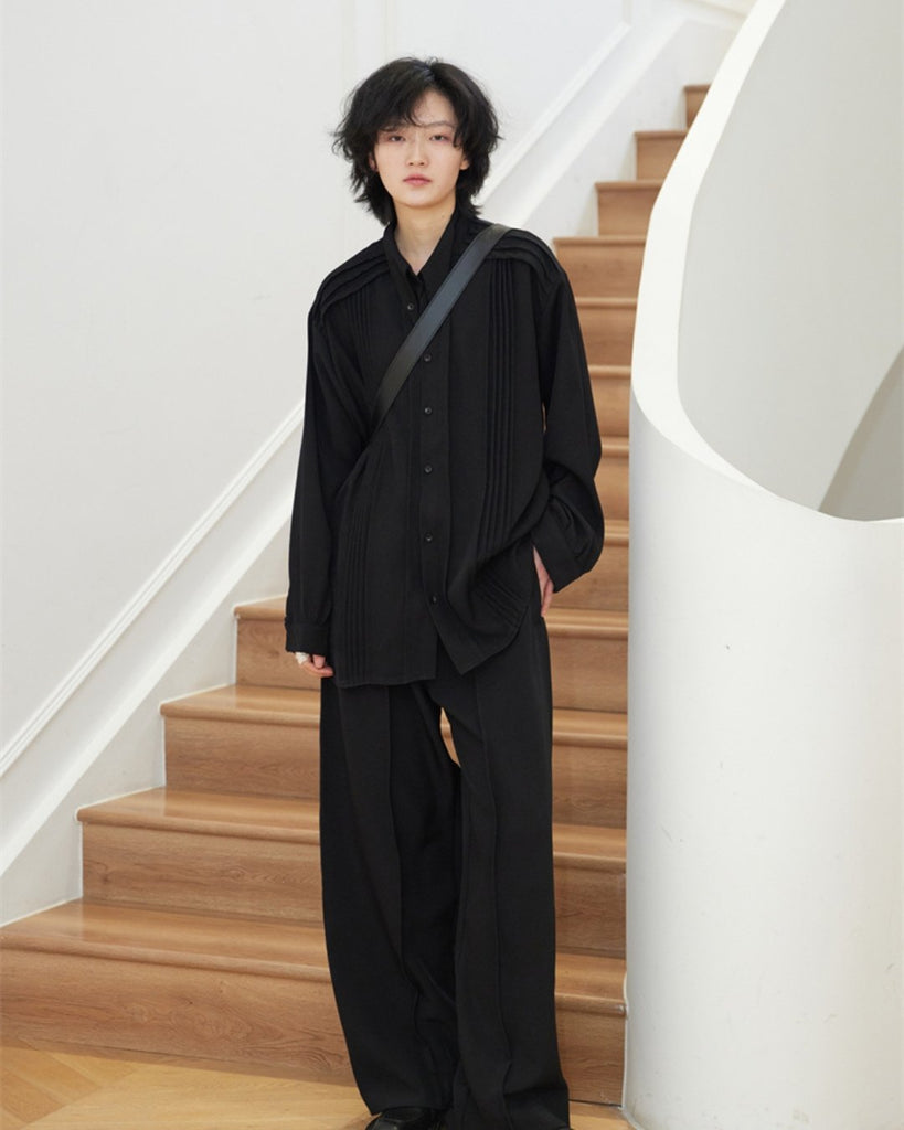 Pleated Loose Shirt SVN0010 - KBQUNQ｜韓国メンズファッション通販サイト