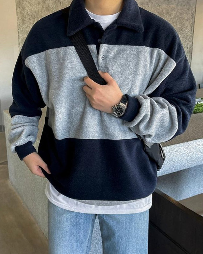 Polo Collar Sweat Long Shirt VCH0143 - KBQUNQ｜ファッション通販
