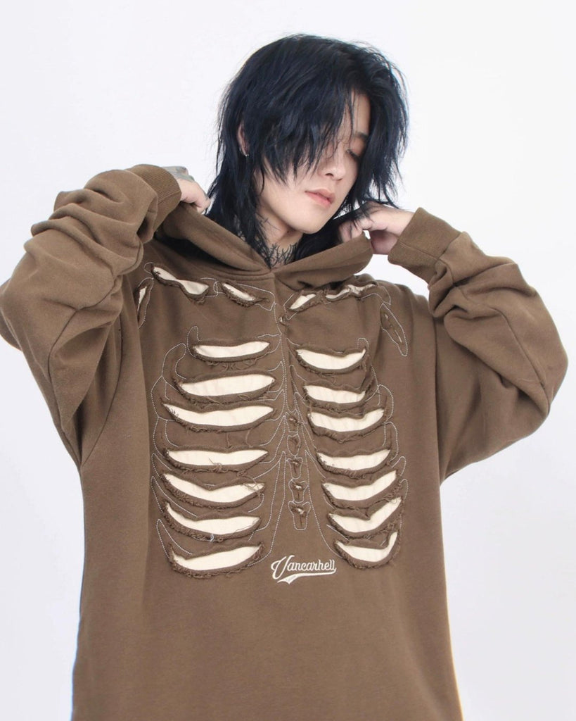 Punk Skeleton Big Hoodie MZS0006 - KBQUNQ｜ファッション通販