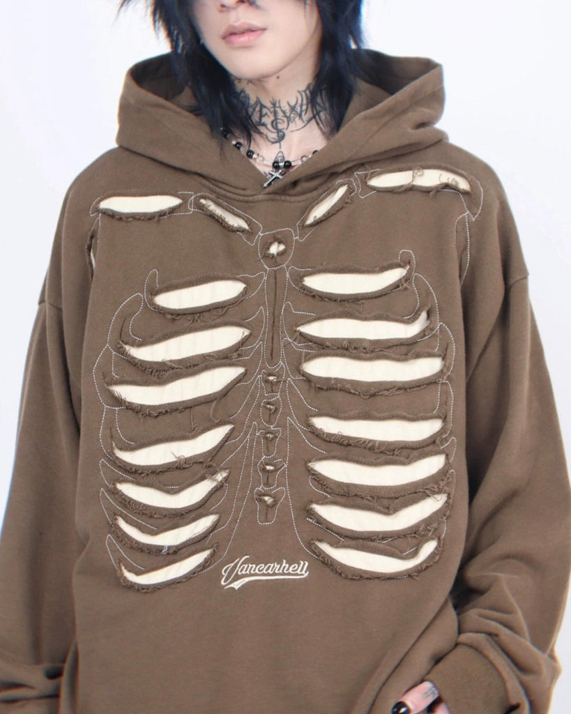 Punk Skeleton Big Hoodie MZS0006 - KBQUNQ｜ファッション通販