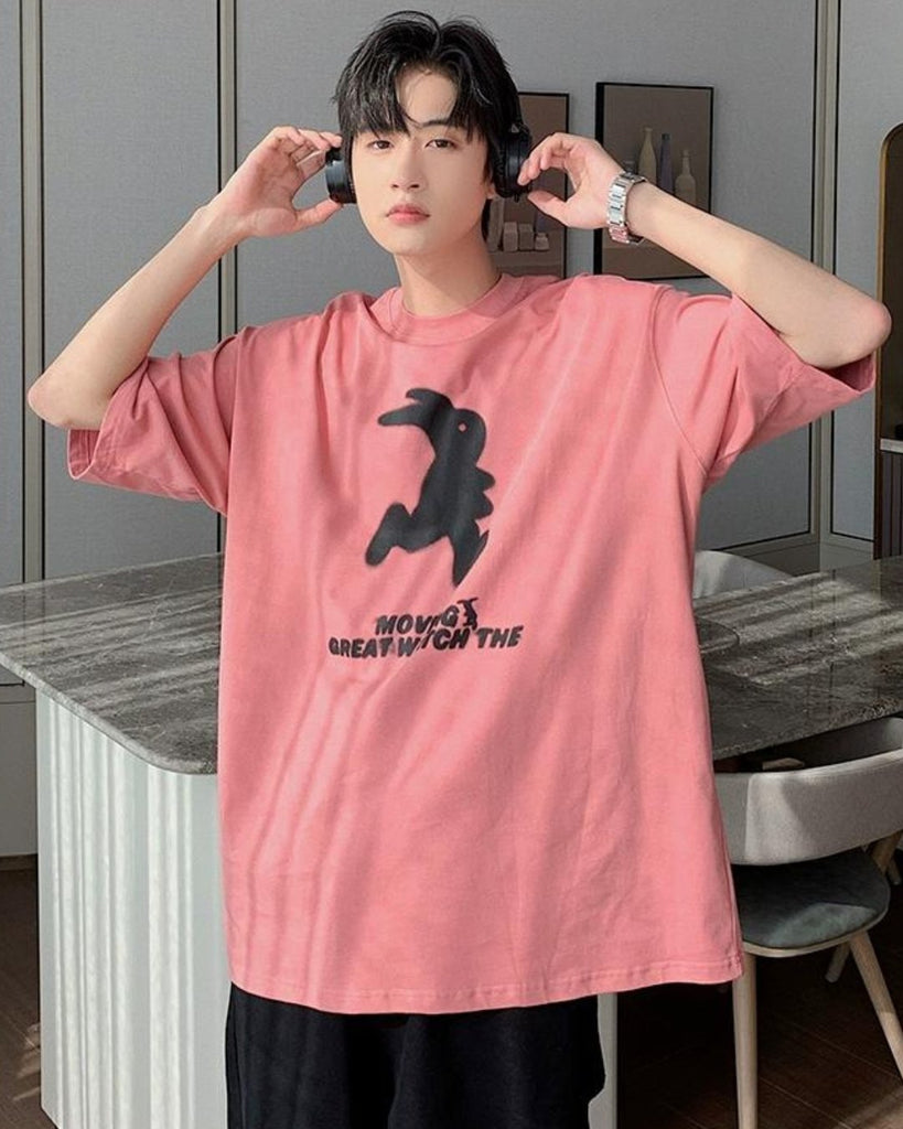 Rabbit Round Neck T-Shirt HUD0048 - KBQUNQ｜韓国メンズファッション通販サイト