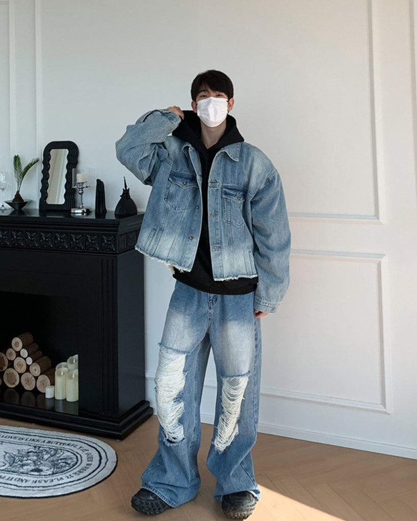 Retro Damaged Denim BKC149 - KBQUNQ｜韓国メンズファッション通販サイト