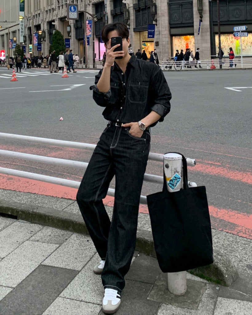 Retro Denim Style Jacket & Denim Pants VCH0116 - KBQUNQ｜ファッション通販