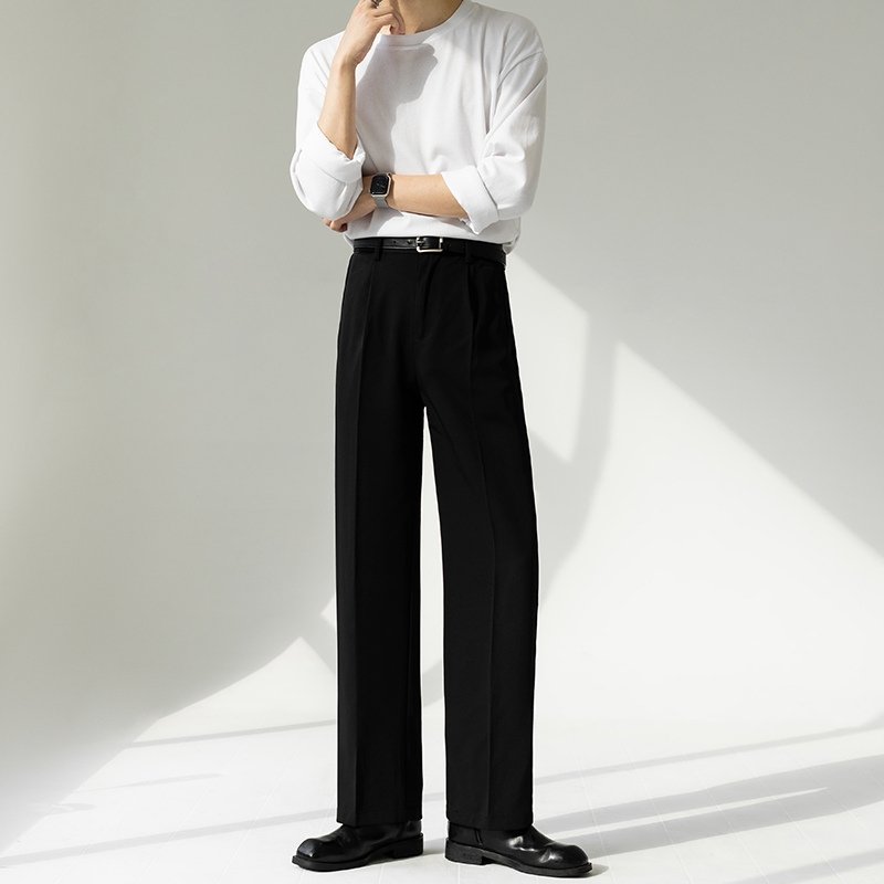 RETRO HIGH WAIST SLACKS KBQ0250 - KBQUNQ｜韓国メンズファッション通販サイト