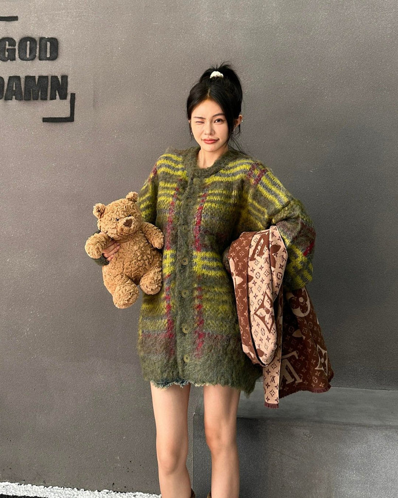 Retro Mohair Knitted Cardigan HGX0007 - KBQUNQ｜韓国メンズファッション通販サイト