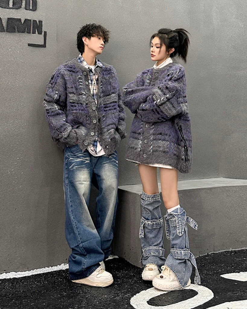 Retro Mohair Knitted Cardigan HGX0007 - KBQUNQ｜韓国メンズファッション通販サイト