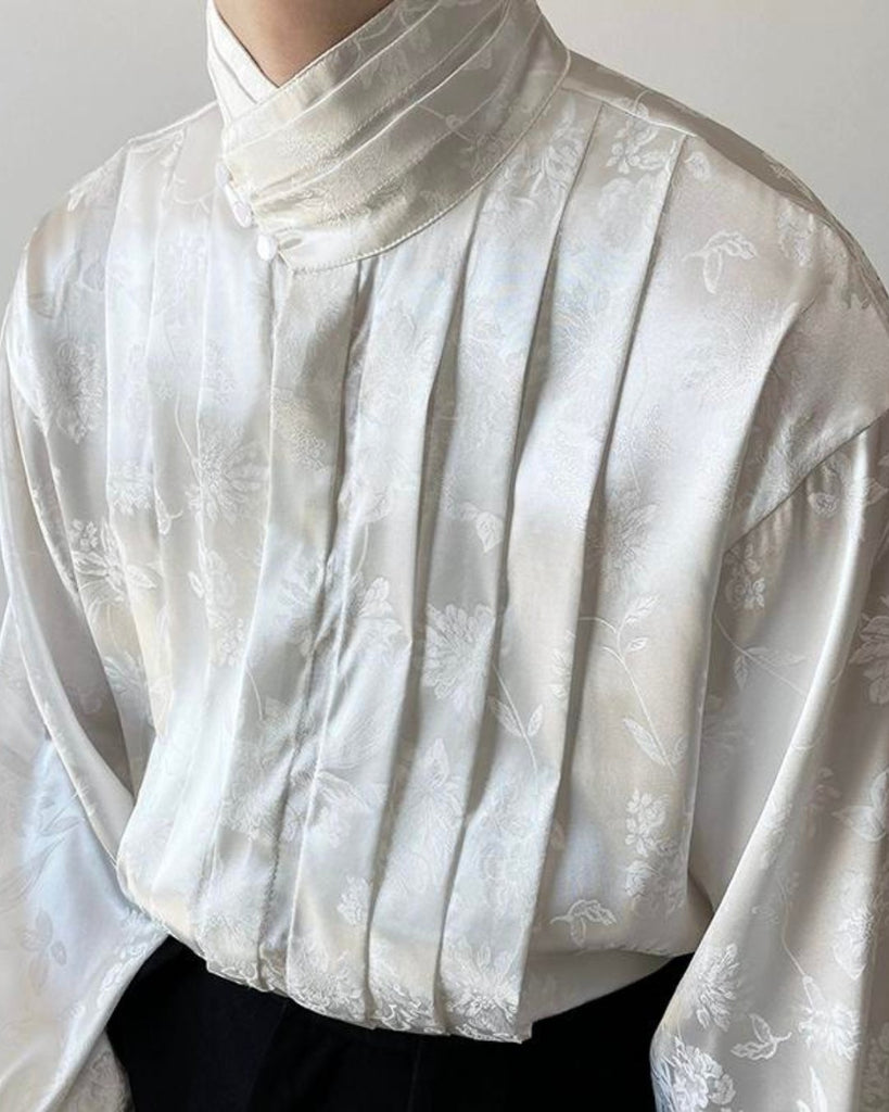 Retro Pearl Stand Collar Shirt KBQ0589 - KBQUNQ｜ファッション通販