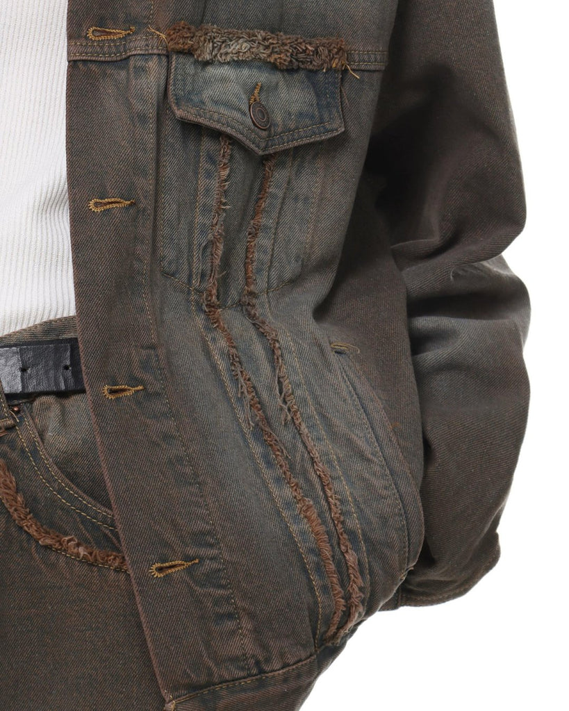 Retro Short Denim Jacket & Wide Denim Pants BGV0002 - KBQUNQ｜ファッション通販