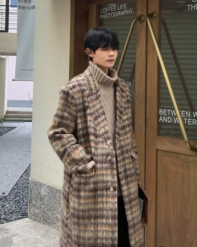 Retro Tartan Wool Coat BKC0215 - KBQUNQ｜ファッション通販