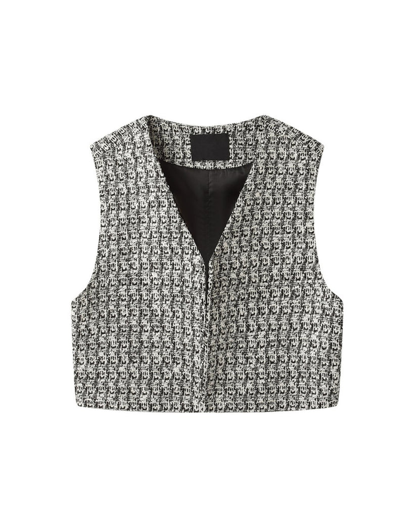 Retro Tweed Vest BKC0199 - KBQUNQ｜ファッション通販