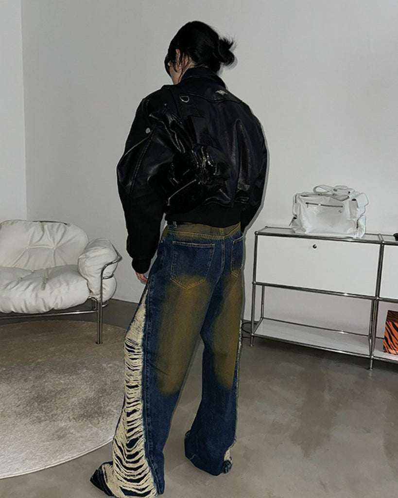 Retro Wash Fringe Flare Pants GSB0001 - KBQUNQ｜韓国メンズファッション通販サイト
