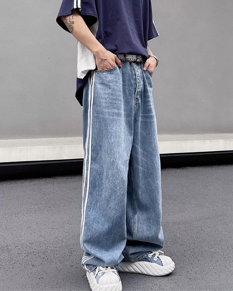 Sideline Denim Pants BKL0001 - KBQUNQ｜韓国メンズファッション通販サイト