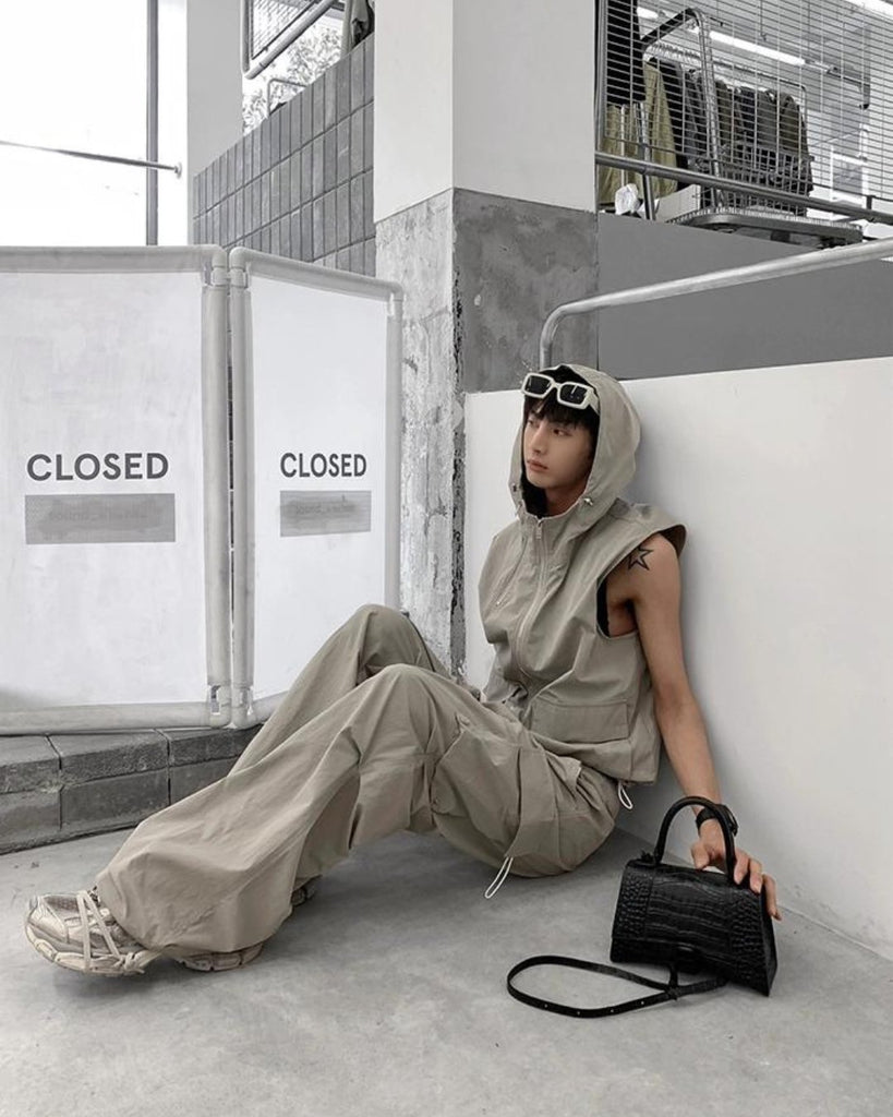 Sleeveless Cargo Vest＆Nylon Cargo Pants HOZ0004 - KBQUNQ｜韓国メンズファッション通販サイト