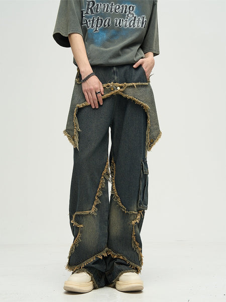 Star Design Old Washed Denim Pants ASD0031