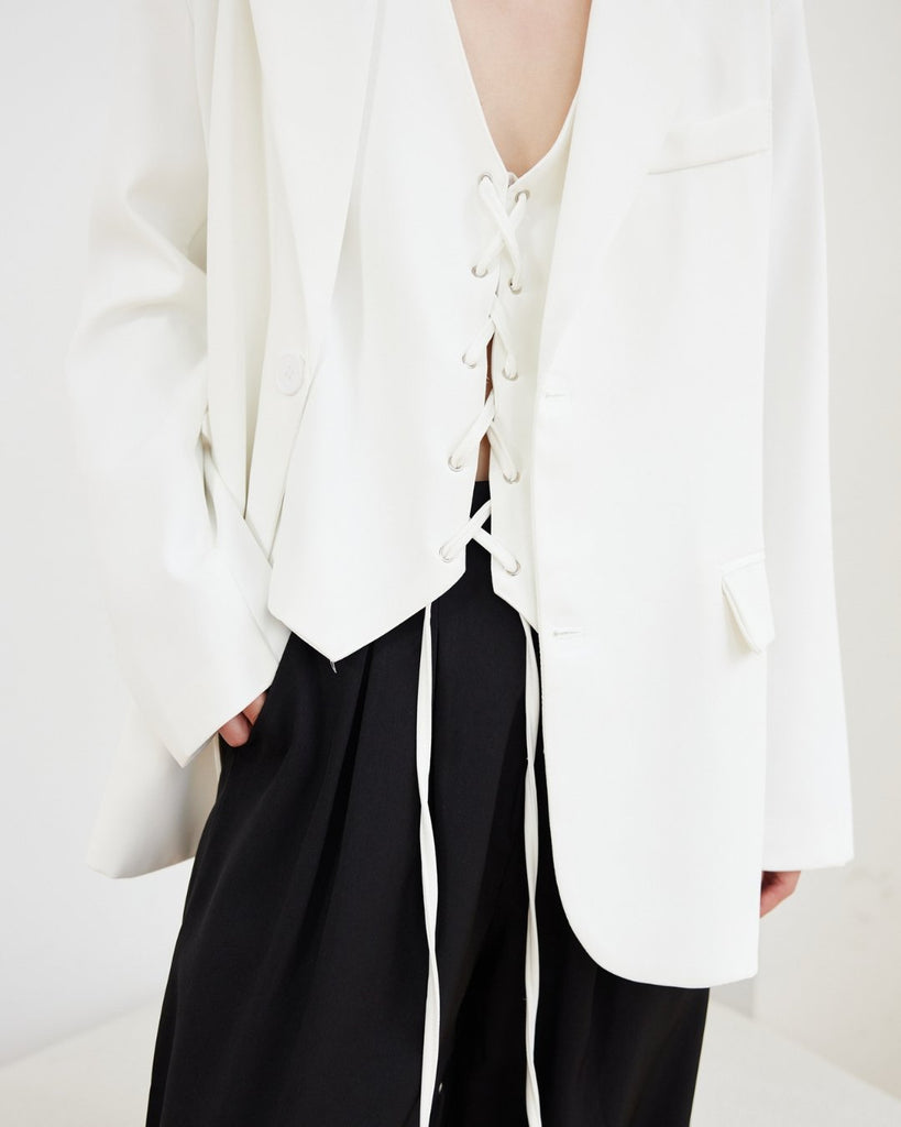 Strap Vest＆Suit Jacket SVN0003 - KBQUNQ｜韓国メンズファッション通販サイト