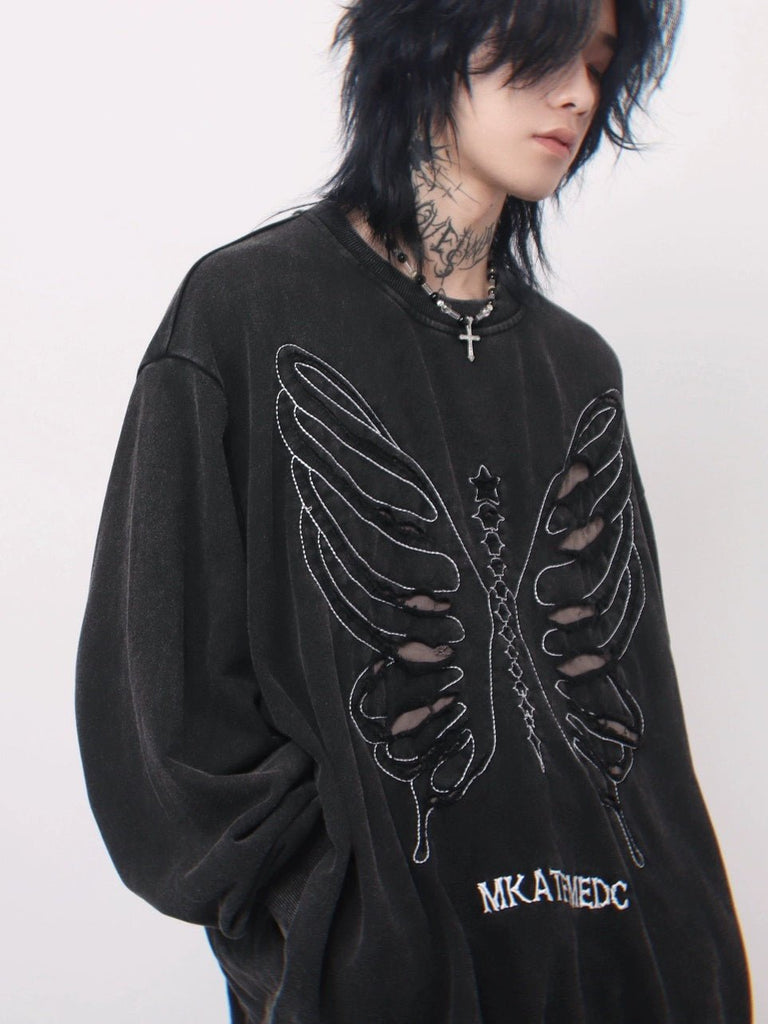 Street Butterfly Damage Tops MZS0003 - KBQUNQ｜ファッション通販