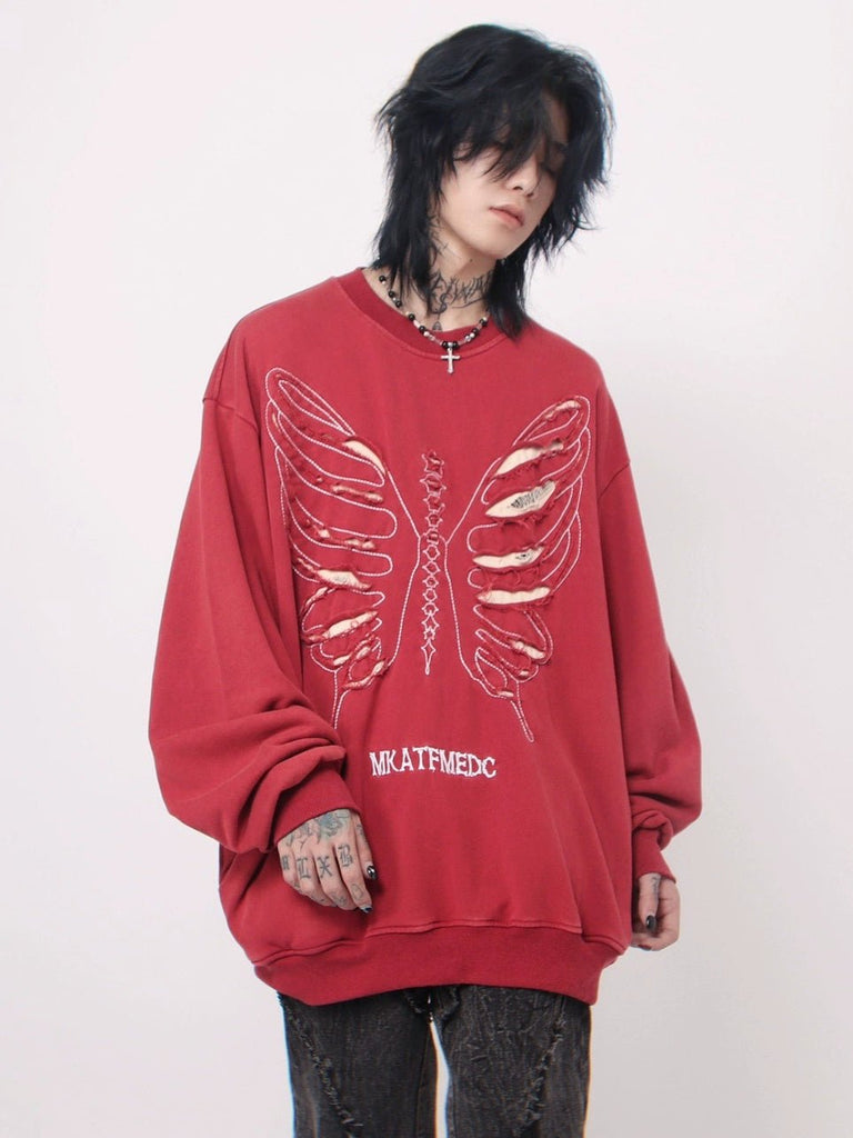 Street Butterfly Damage Tops MZS0003 - KBQUNQ｜ファッション通販
