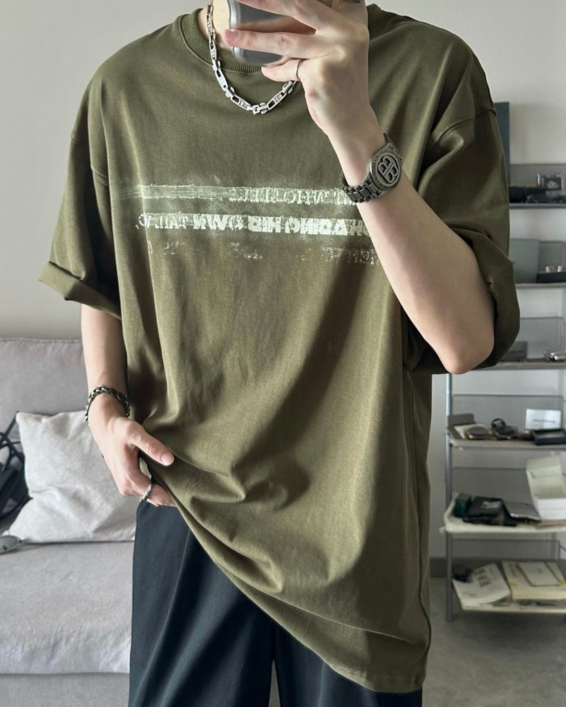Street Letter Loose T-Shirt JMH0036 - KBQUNQ｜韓国メンズファッション通販サイト