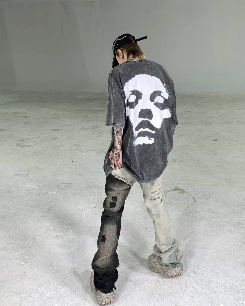 Street Skeleton Loose T-Shirt ASD0004 - KBQUNQ｜韓国メンズファッション通販サイト