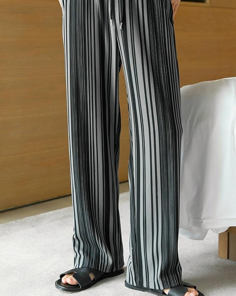 Striped Casual Straight Pants CCR0031 - KBQUNQ｜韓国メンズファッション通販サイト