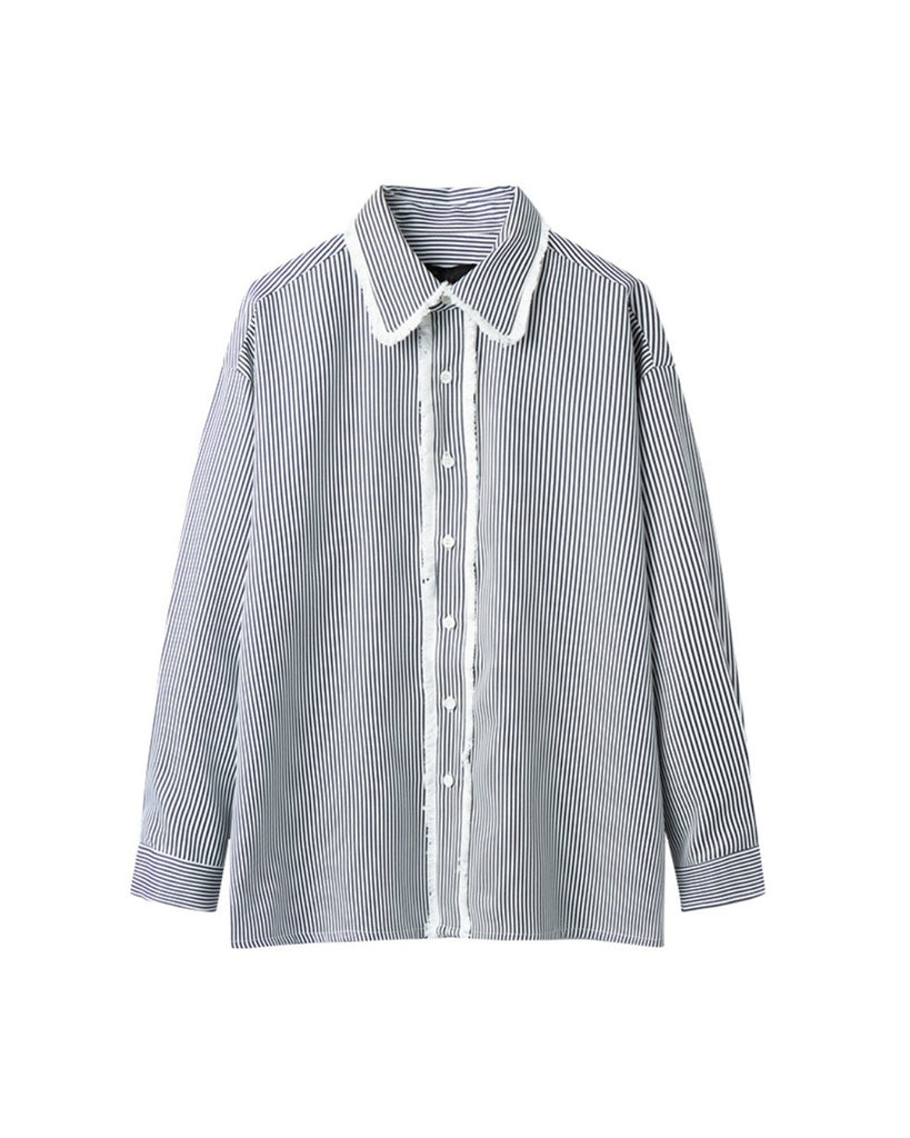 Striped Long Sleeve Fur Shirt BKC0180 - KBQUNQ｜韓国メンズファッション通販サイト