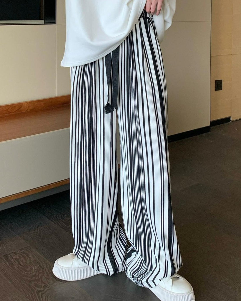 Striped Loose Summer Drape Pants CBJ0026 - KBQUNQ｜韓国メンズファッション通販サイト