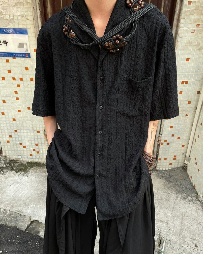 Style Lace Short Sleeve Shirt YMN0016 - KBQUNQ｜韓国メンズファッション通販サイト