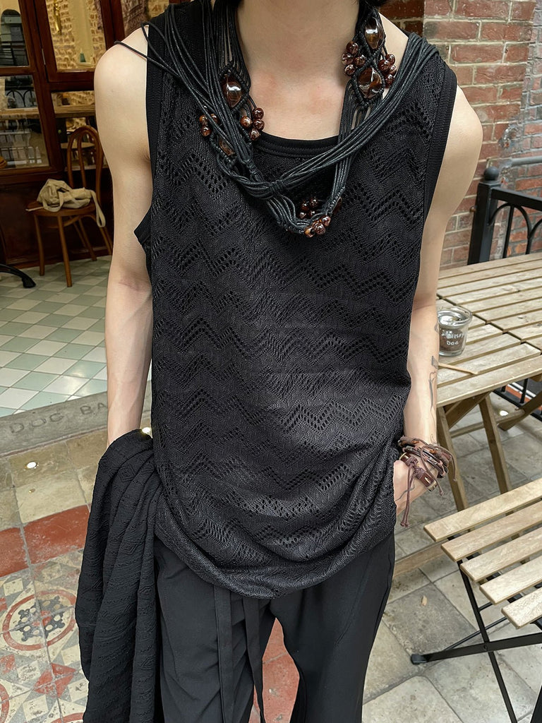 Summer Sleeveless Knitted Vest YMN0007 - KBQUNQ｜韓国メンズファッション通販サイト
