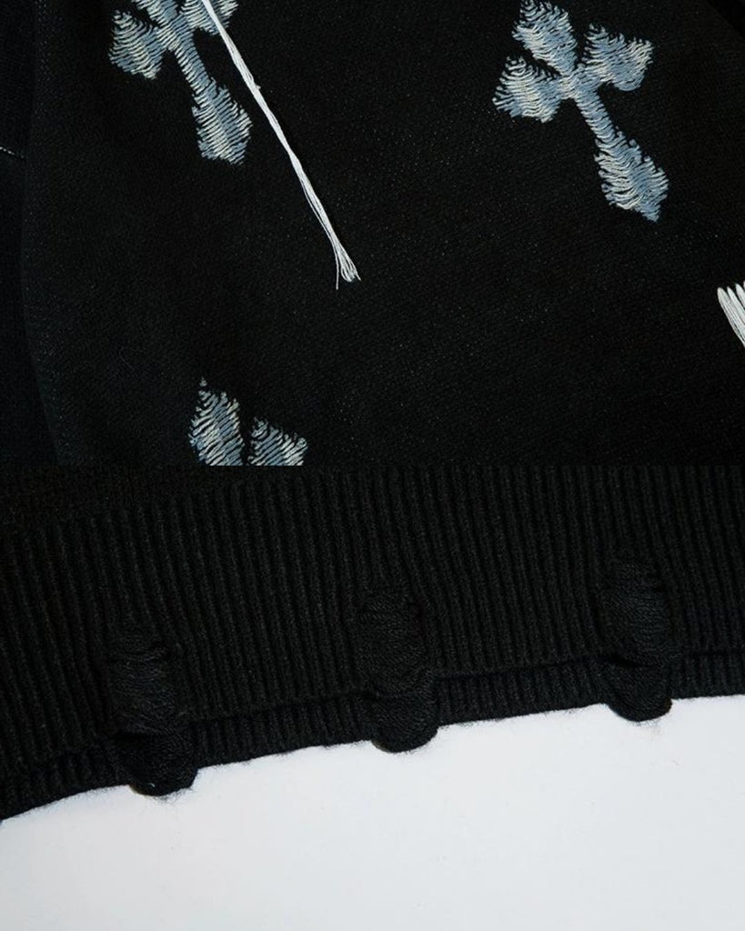 Tassel Embroidered Oversized Sweater NHH0004 - KBQUNQ｜韓国メンズファッション通販サイト