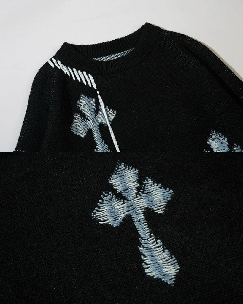 Tassel Embroidered Oversized Sweater NHH0004 - KBQUNQ｜韓国メンズファッション通販サイト