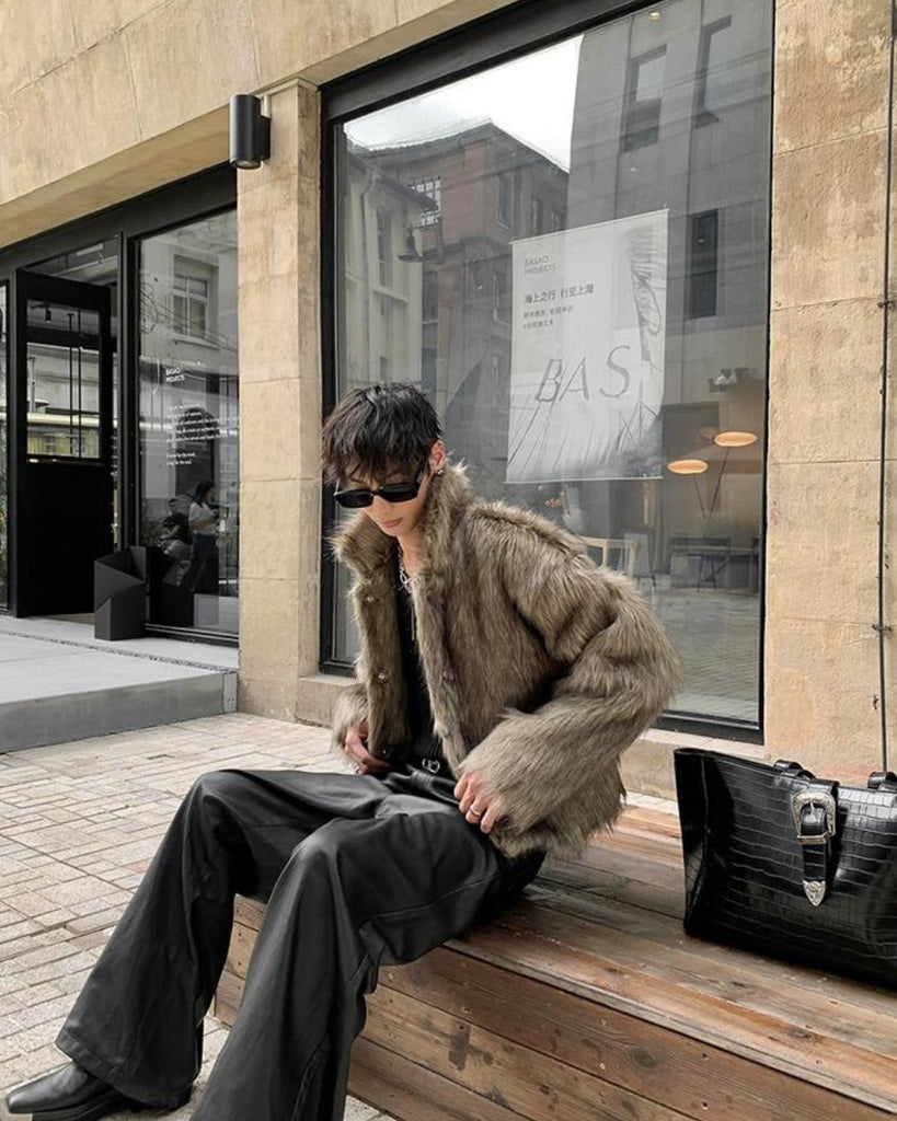 Trendy Cropped Fur Jacket HOZ0014 - KBQUNQ｜ファッション通販