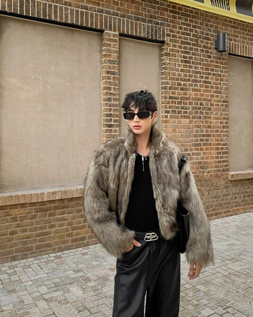 Trendy Cropped Fur Jacket HOZ0014 - KBQUNQ｜ファッション通販