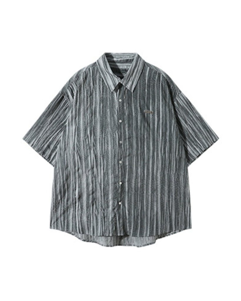 Trendy Pleated Striped Shirt CCR0013 - KBQUNQ｜韓国メンズファッション通販サイト