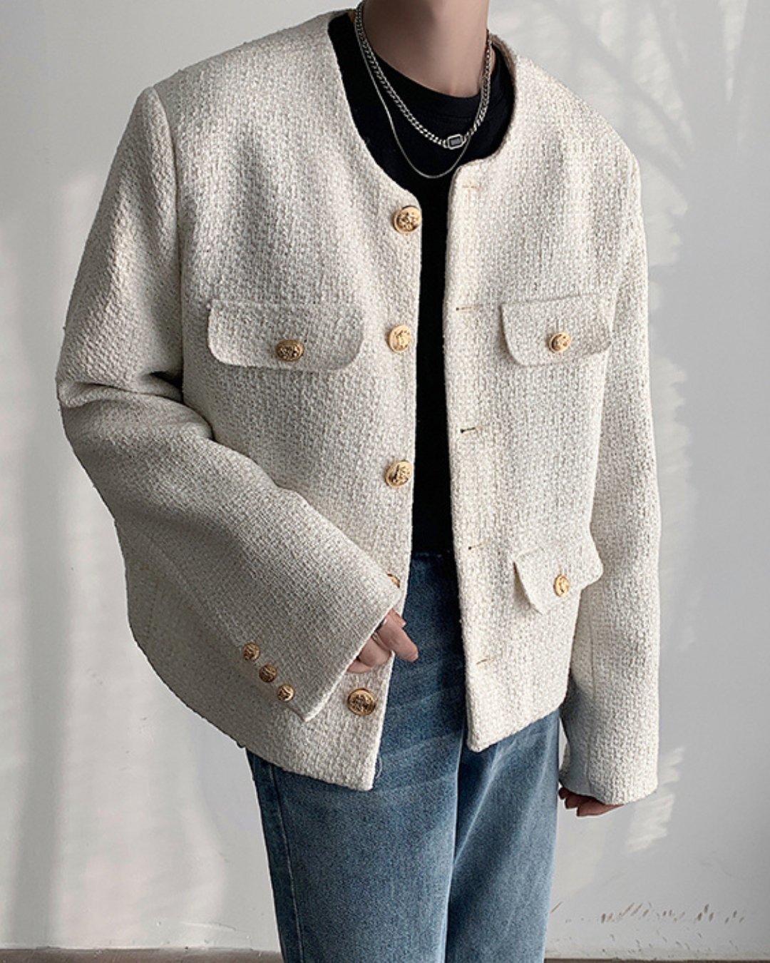 asclo tweed jacket ツイードジャケット ブラック 韓国