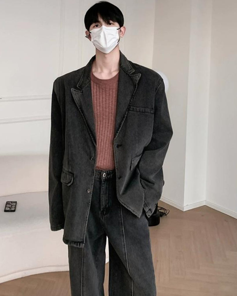 Used Washed Denim Jacket＆Wide Denim Pants BKC0204 - KBQUNQ｜ファッション通販