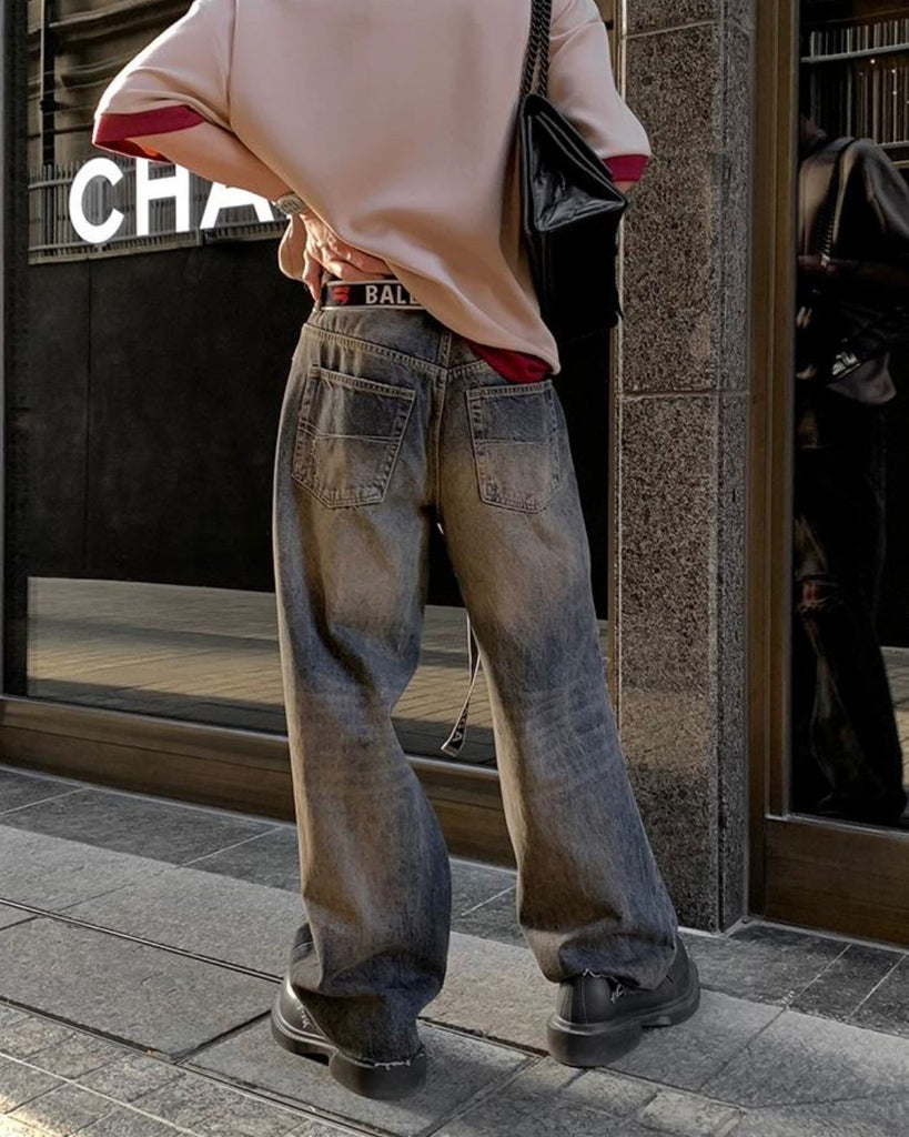 Vintage Color Washing Denim Wide Pants HOZ0002 - KBQUNQ｜韓国メンズファッション通販サイト