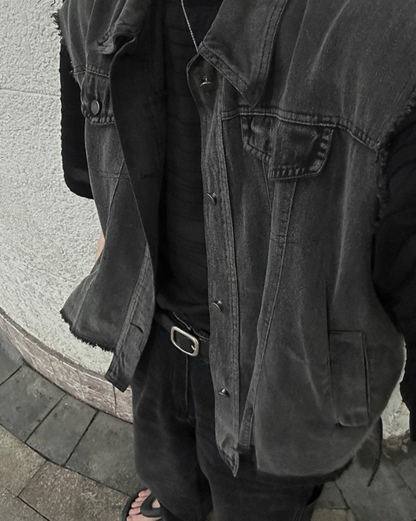 Vintage Denim Vest Jacket JMH0007 - KBQUNQ｜韓国メンズファッション通販サイト