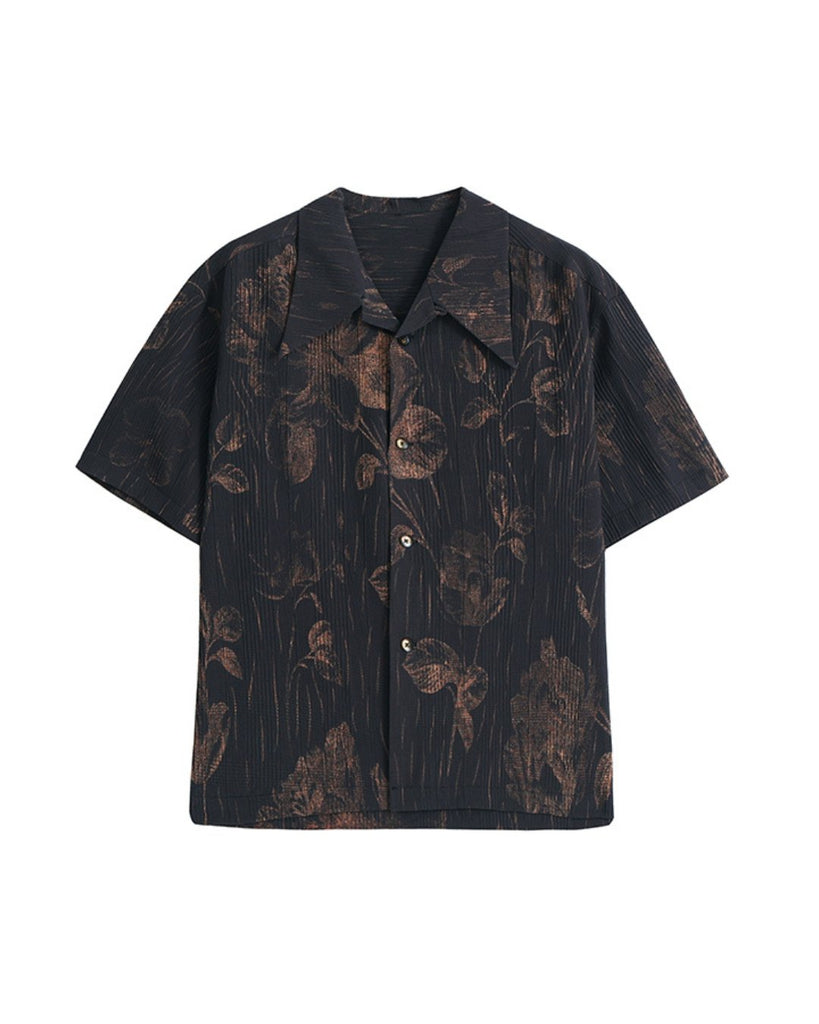 Vintage Flower Short Sleeve Shirt GRN0006 - KBQUNQ｜韓国メンズファッション通販サイト