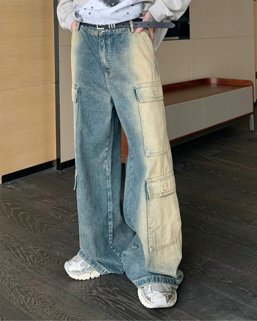 Vintage Multi Pockets Denim Pants CBJ0036 - KBQUNQ｜韓国メンズファッション通販サイト