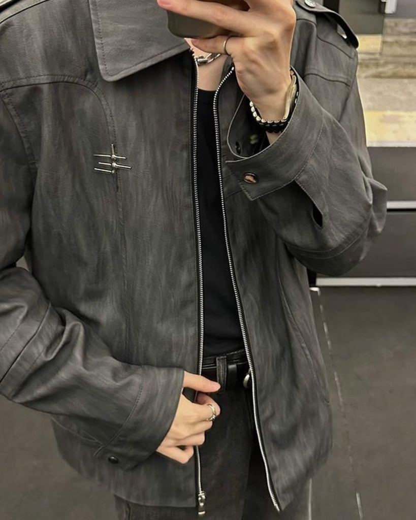 Vintage PU Leather Jacket JMH0050 - KBQUNQ｜ファッション通販