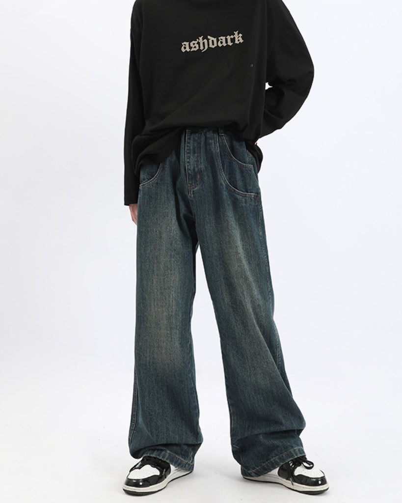 Vintage Style Straight Denim Pants ASD0035 - KBQUNQ｜韓国メンズファッション通販サイト