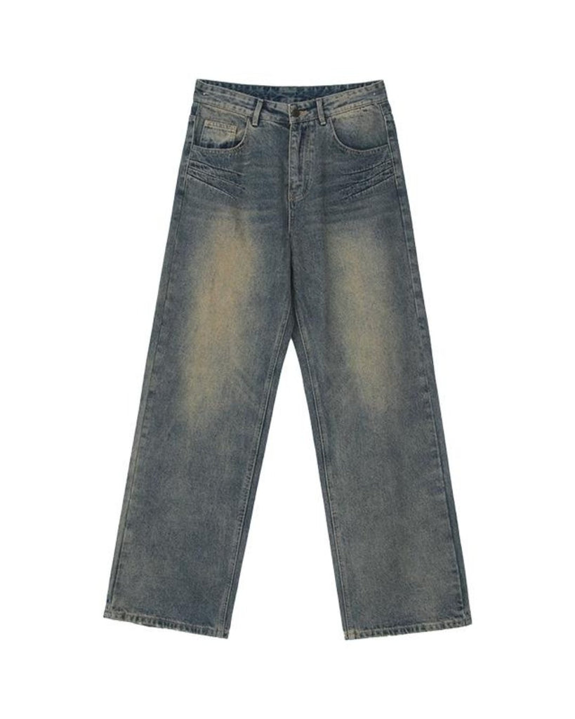 Vintage Wash Loose Jacket / Wide Denim Pants CBJ0064 - KBQUNQ｜ファッション通販